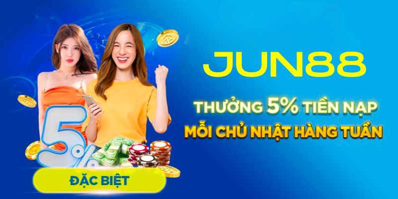 Nội dung ưu đãi thưởng 5% tiền nạp chủ nhật hàng tuần